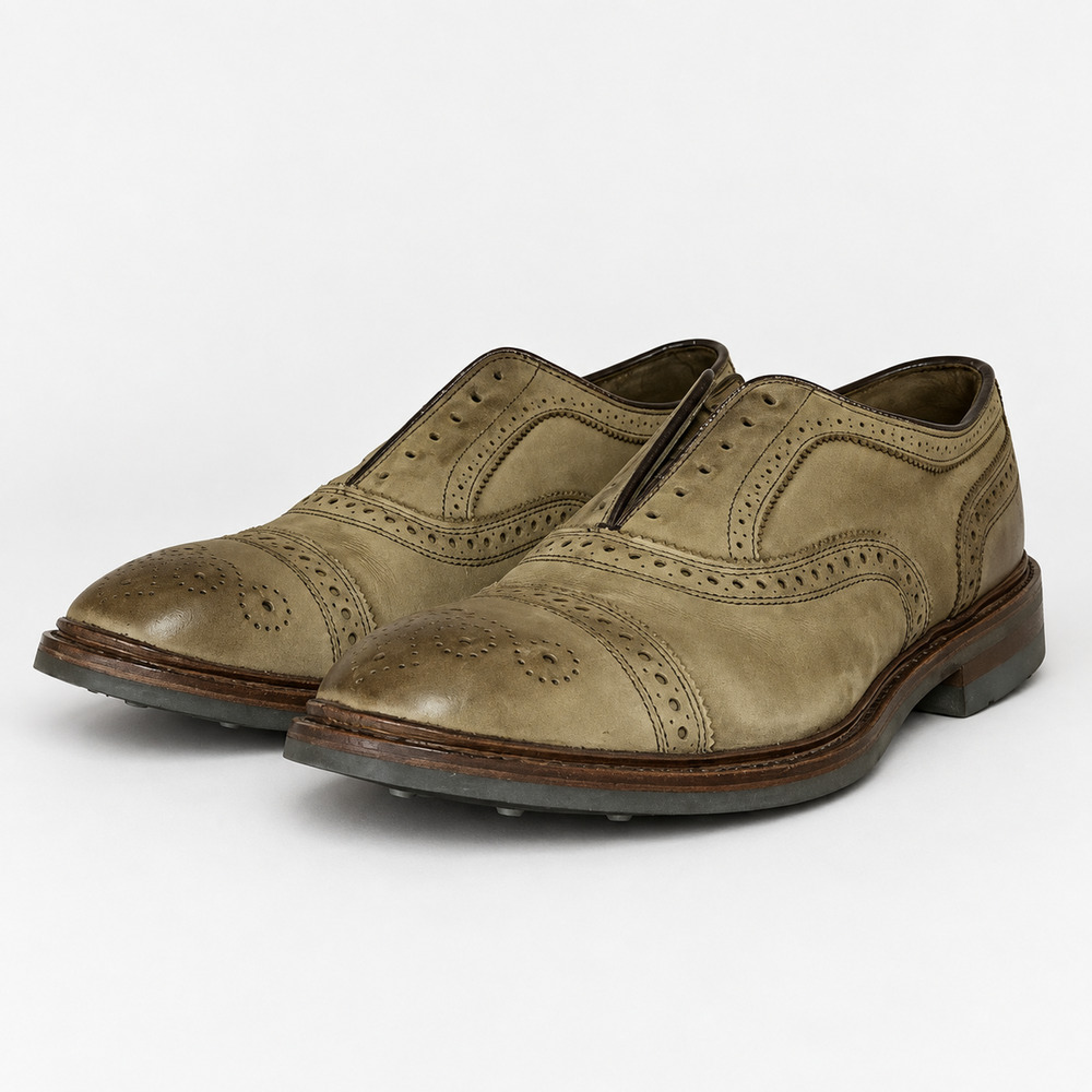 Sandro Moscoloni Strandmok Men's Tan Suede Wingtip Oxfords Size 14